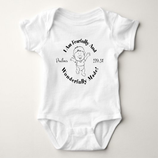 Psalms 139:14 Ontwerp voor baby's en jonge kindere Romper (Voorkant)