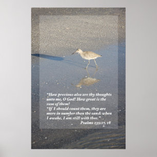 Psalms 139: 17-18 afdrukken poster