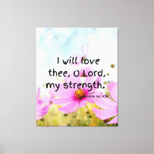 Psalms 18:1 Bijbelverse KJV Pic Wall Art Canvas Afdruk