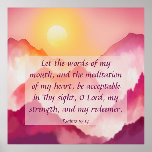 Psalms 19:14 poster (Voorkant)