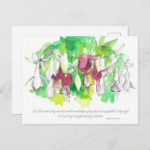 Psalms 19 Kaart Fuchsia Flowers Scripture Prayer (Voorkant / Achterkant)