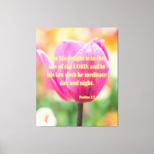 Psalms 1:2 Bijbel Verse KJV Pic Wall Art Canvas Afdruk