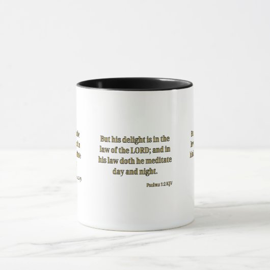 Psalms 1:2 KJV Bijbel Verse Mok met twee tonen (Midden)
