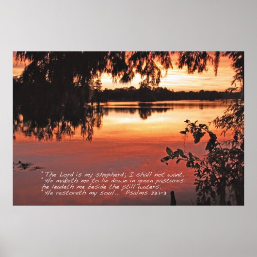 Psalms 23:1-3 het Poster van de Manuscript (Voorkant)
