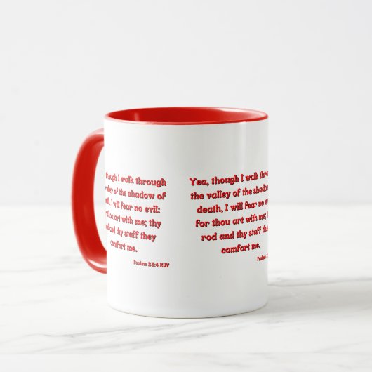 Psalms 23:4 Bijbelversie - Mok met twee toonrichti (Voorkant links)