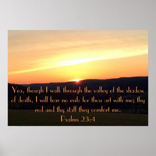 Psalms 23:4 sunset poster (Voorkant)