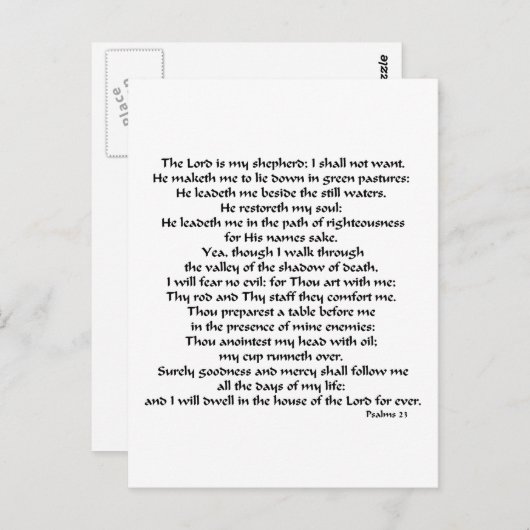 Psalms 23 briefkaart (Voorkant / Achterkant)