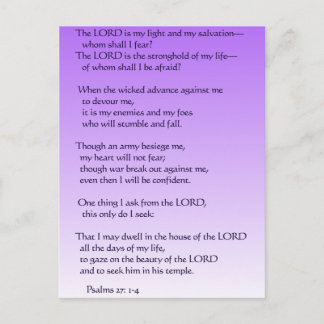 Psalms 27:1-4 briefkaart