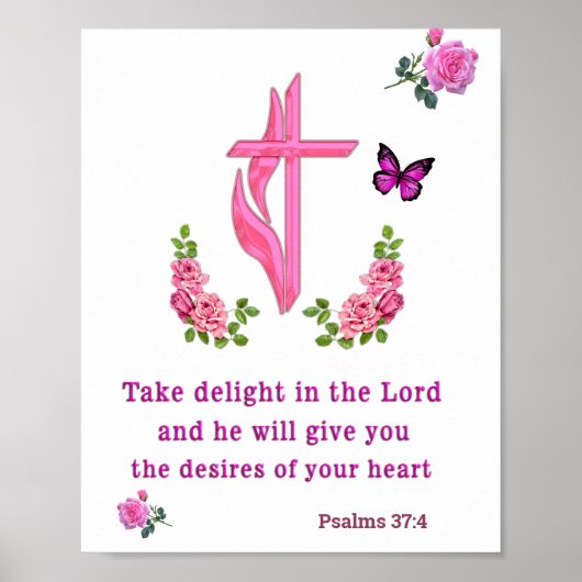 Psalms 37:4 poster (Voorkant)