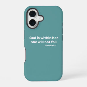 Psalms 46:5 God zit in haar bijbel vers iPhone 16 Hoesje