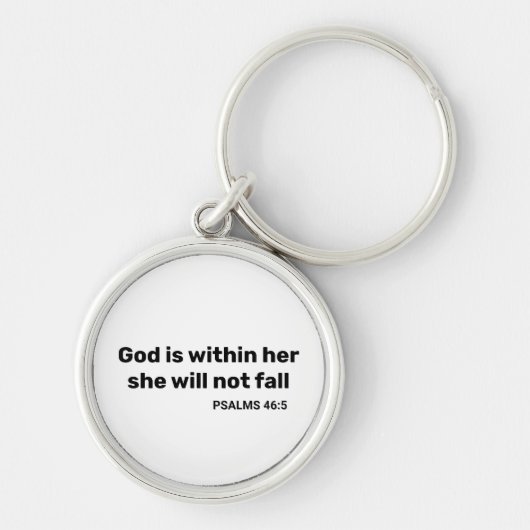 Psalms 46:5 God zit in haar bijbel vers Sleutelhanger (Voorkant)
