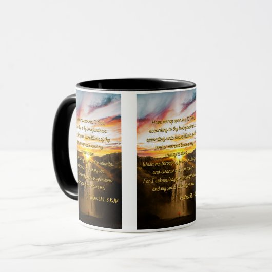 Psalms 51:1-3 Bijbelversie - Mok met twee toonrich (Voorkant links)