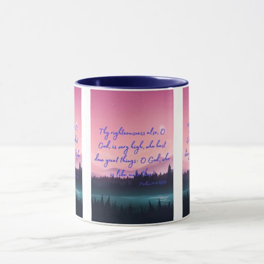 Psalms 71:19 KJV Bijbelverse Pic Two-Tone Mok (Midden)