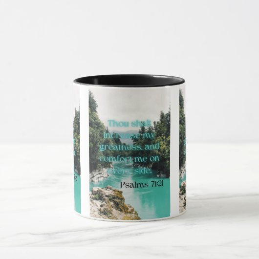 Psalms 71:21 KJV Bijbelverse Pic Two-Tone Mok (Midden)