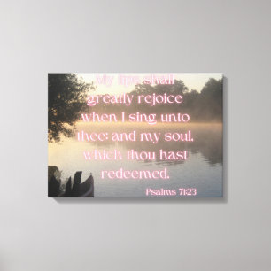 Psalms 71:23 Bijbelverse KJV Pic Wall Art Canvas Afdruk