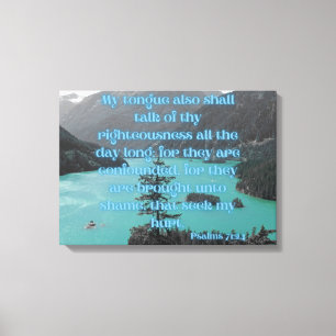 Psalms 71:24 Bijbelverse KJV Pic Wall Art Canvas Afdruk