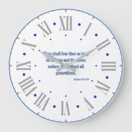 Psalms 72:5 KJV Bijbel Verse II Romeins Numeriek Grote Klok