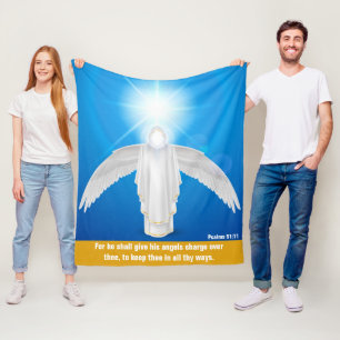 Psalms 91:11 - Faith Fleece Blanket, 50 x 60 inch