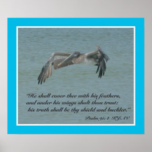 Psalms 91:4 Manuscript Print