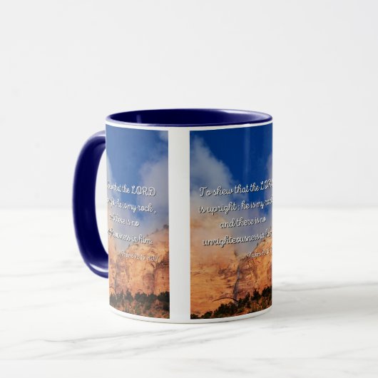 Psalms 92:15 Bijbelverse Mok met twee tonen (Voorkant links)