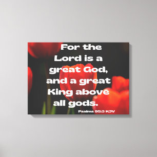Psalms 95:3 Bijbelverse KJV Pic Wall Art Canvas Afdruk