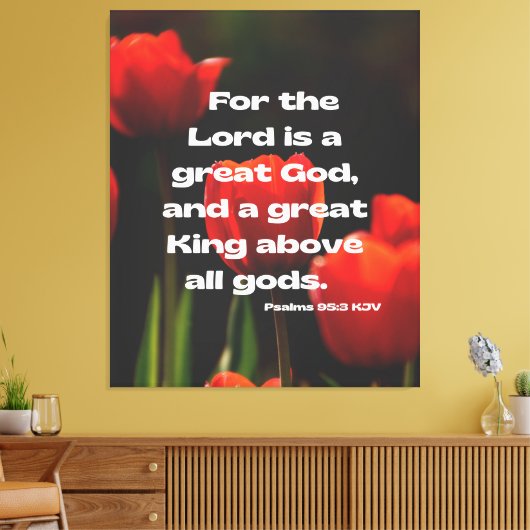 Psalms 95:3 Bijbelverse KJV Pic Wall Art Canvas Afdruk (Insitu (Woonkamer))