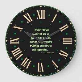 Psalms 95:3 KJV Bijbel Verse II Romeins Numeriek Grote Klok
