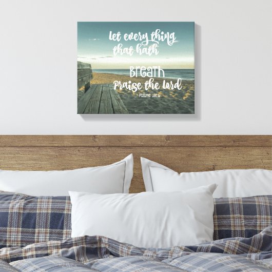 Psalms: Alles wat Hath Breath Phoogt Canvas Afdruk (Insitu (Slaapkamer))