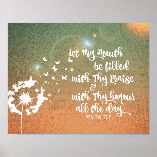 Psalms Bible Verse Phoogte en Honor Poster (Voorkant)