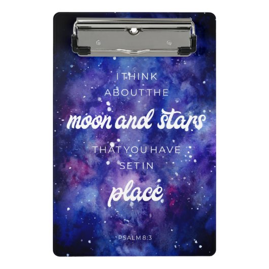 Psalms Bijbelverse Galaxy Waterverf Christelijk Mini Klembord (Voorkant)