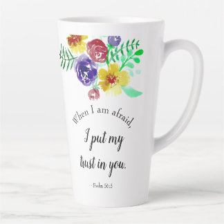 Psalms Bijbelversie over angst God Floral Latte Mok