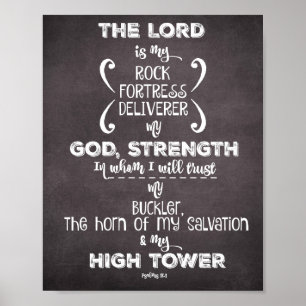 Psalms the Lord is mijn Rock, High Tower Verse Poster