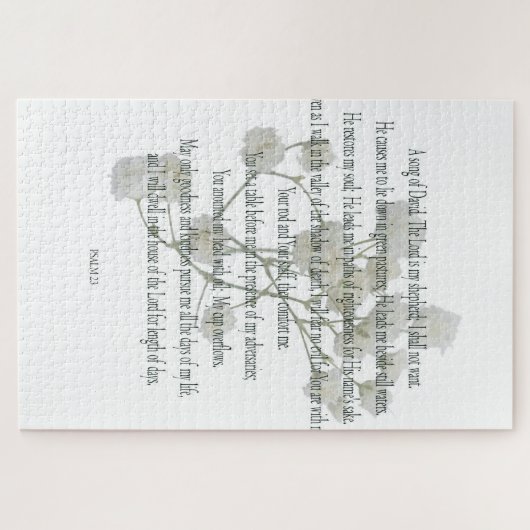 Psaume23, Fleur Blanche, Puzzle Difficile (Horizontal)