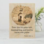 Psaume 100:4 sur une belle carte de voeux biblique (Debout devant)