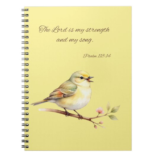 Psaume 118:14 Cahier Yellow Bird (Devant)