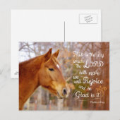 Psaume 118 Bible Verse Chestnut Horse Cartes posta (Devant / Derrière)