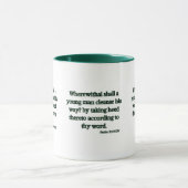Psaume 119:9 KJV Bible Écriture Mug à deux tons (Centre)