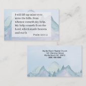 Psaume 121 1et 2 Carte de visite de l'église (Devant / Derrière)