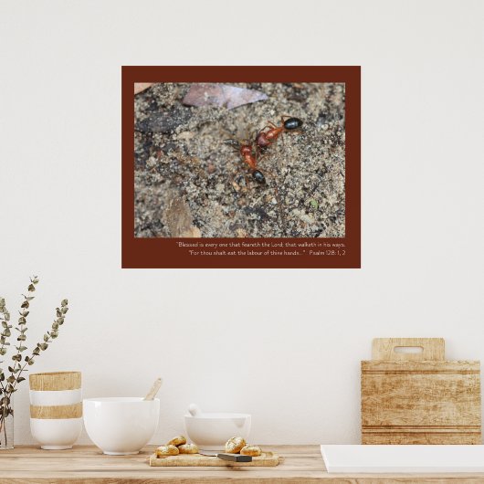 Psaume 128: 1, 2 Ecriture Poster (Cuisine)