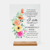 Psaume 139:13-14 Merveilleusement Fabriqué Floral  (Recto)