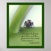 Psaume 145:15 Écriture Poster (Devant)