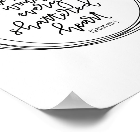 Psaume 147:3 - Il guérit les blessures - Poster (Coin)