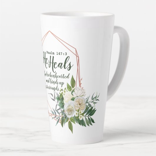 Psaume 147:3 Latte Mug (Angle droit)