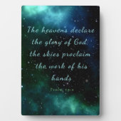 Psaume 19:1 Heavens declare the glory plaque (Devant)