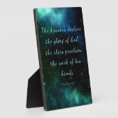 Psaume 19:1 Heavens declare the glory plaque (Côté)