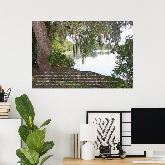 Psaume 1:1-3 Poster d'écriture (Bureau à domicile)