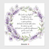 Psaume 23 : 1-3 autocollant (Feuille)