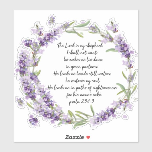 Psaume 23 : 1-3 autocollant (Feuille)