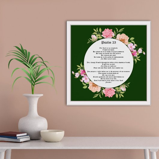 Psaume 23 Bible Ecriture sur Green Gicleé Poster