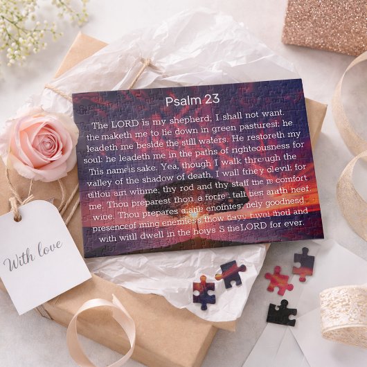Psaume 23 Bible Verse Arbre Jigsaw Puzzle Puzzle